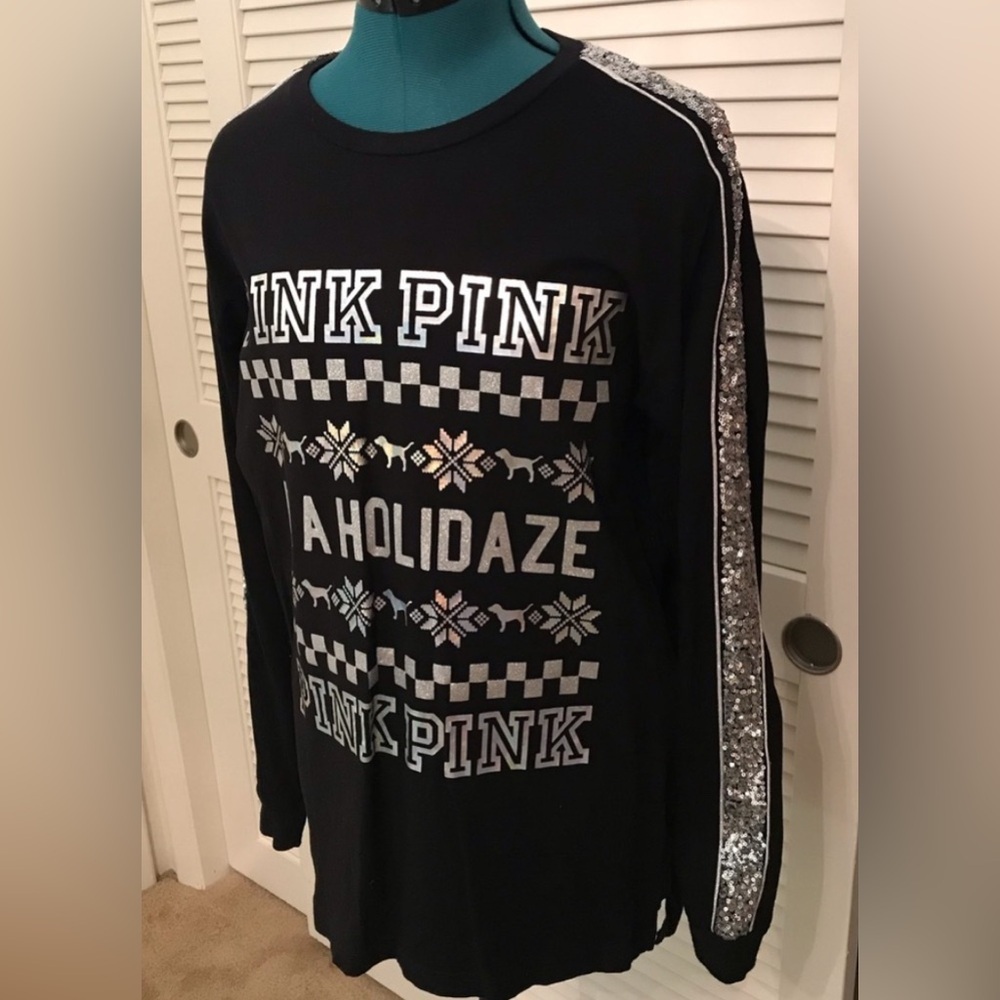 PINK Victoria's Secret Black Top XS oversized